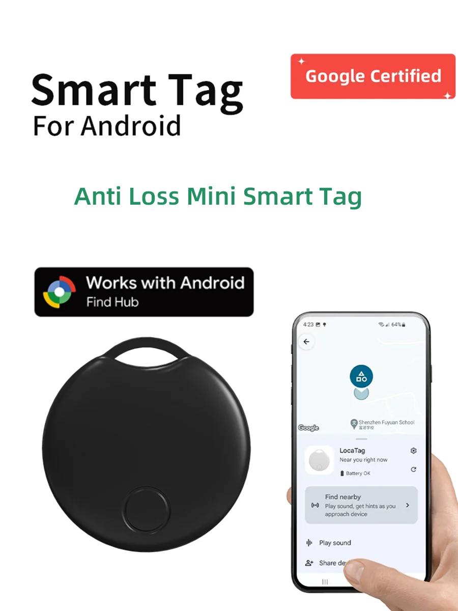 Anti-lost Tracker For Android Phones Work With Google Find Hub App Remote Locating Key Finder for Xiaomi Samsung Pixel Moto GMS