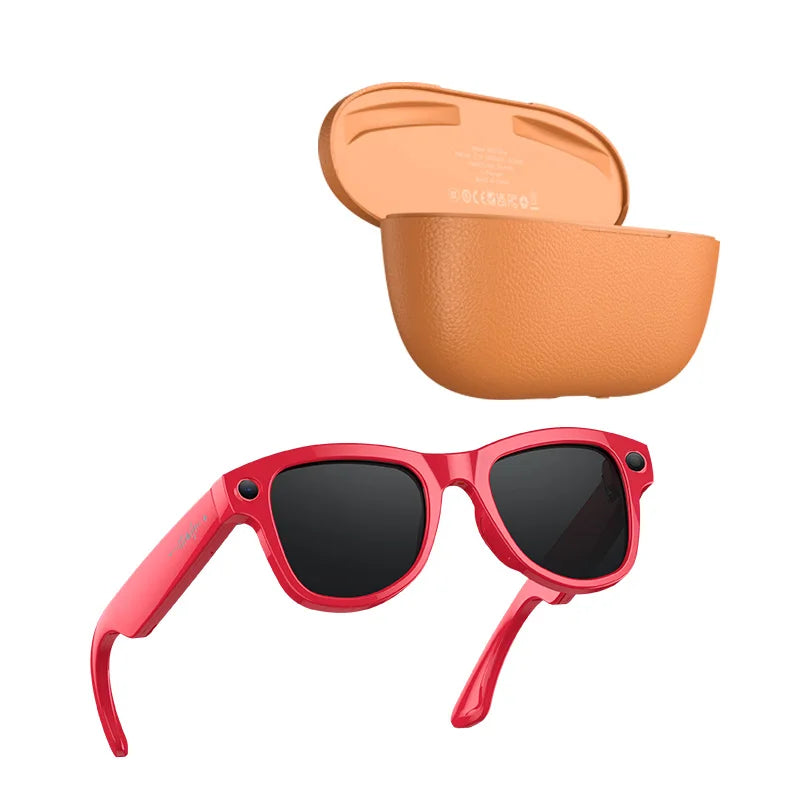 MOGCO Smart AI Glasses, 8MP Camera, Real-time Translation, 3600mAh Charging Case, 43.6g Ultra Lightweight Portable Eyeglasses