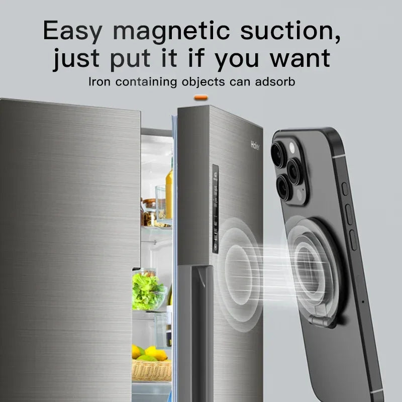 Double Sided Phone Stand Magnetic Phone Ring Holder Kickstand Magnet Grip for MagSafe iPhone 16 15 14 13 12 Pro Max Car Holder