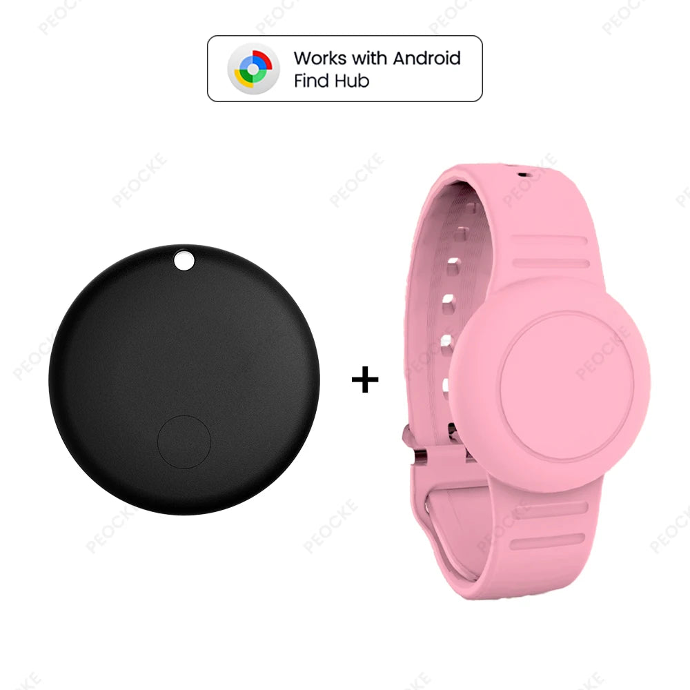 Smart Location Tag With Adjustable Silicone Wristband Works with Android Google Find Hub Anti-Lost GPS Tracker Bluetooth Locator