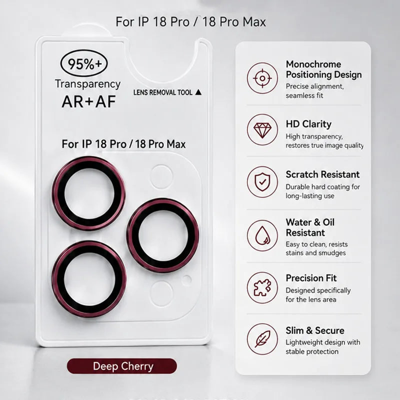 For iPhone 18 Pro Max Auto Snap AR Anti-Reflection Rear Camera Lens Protector One-Step Apply Lens Glass With Pry Opening