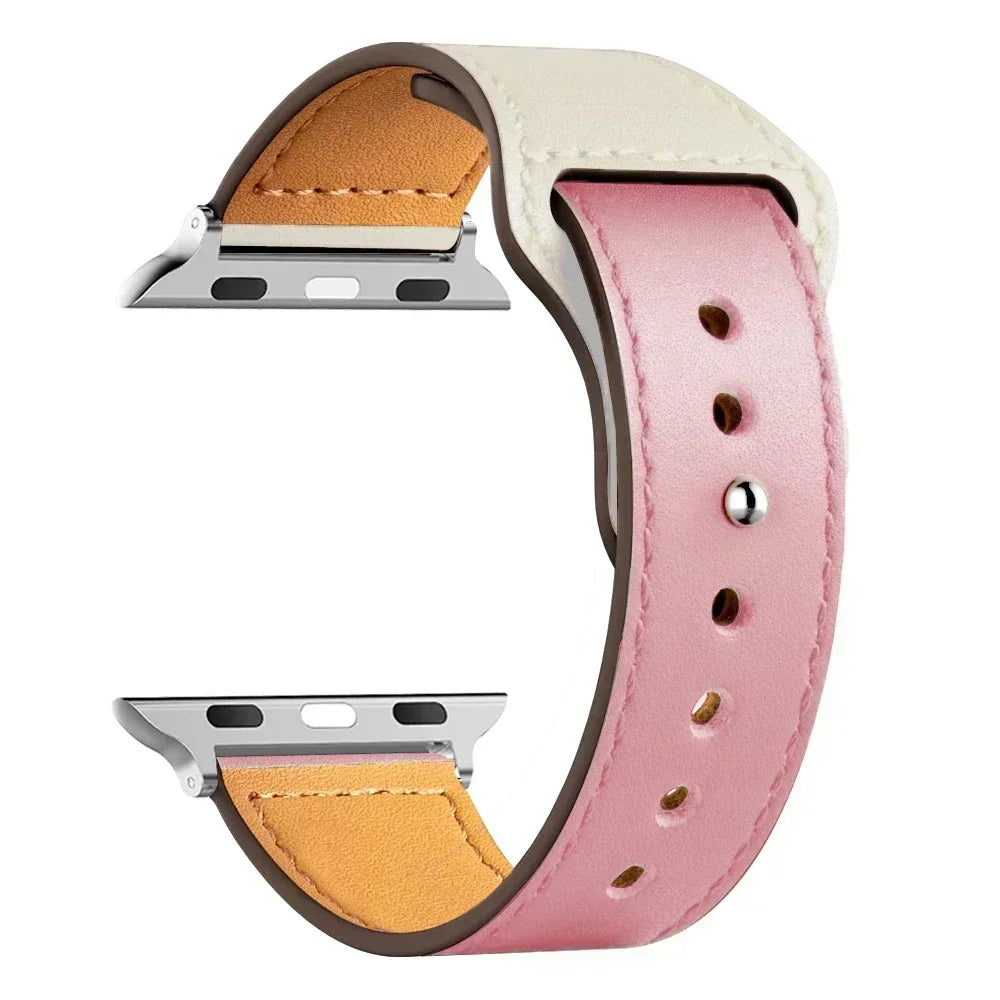 Leather band For Apple watch straps 41mm/45mm 42mm 46mm 40-44mm sport loop bracelet iWatch series 10 9 8 7 4 5 6 se Ultra 2 49mm