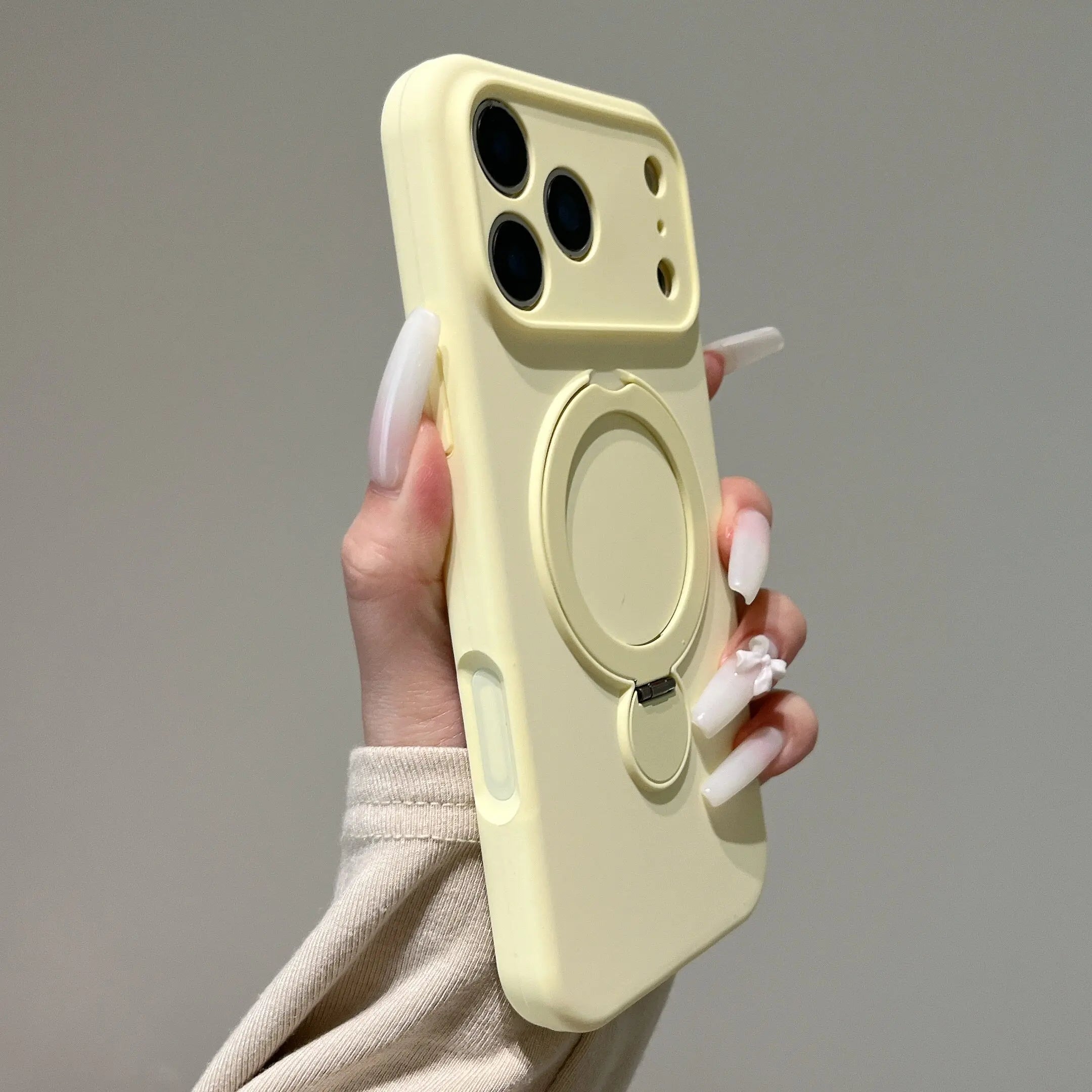 360° Rotate Fold Magnetic Ring Holder Stand Phone Case For iPhone 17 Pro Max Air 15 13 14 16 Magsafe Soft Liquid Silicone Cover