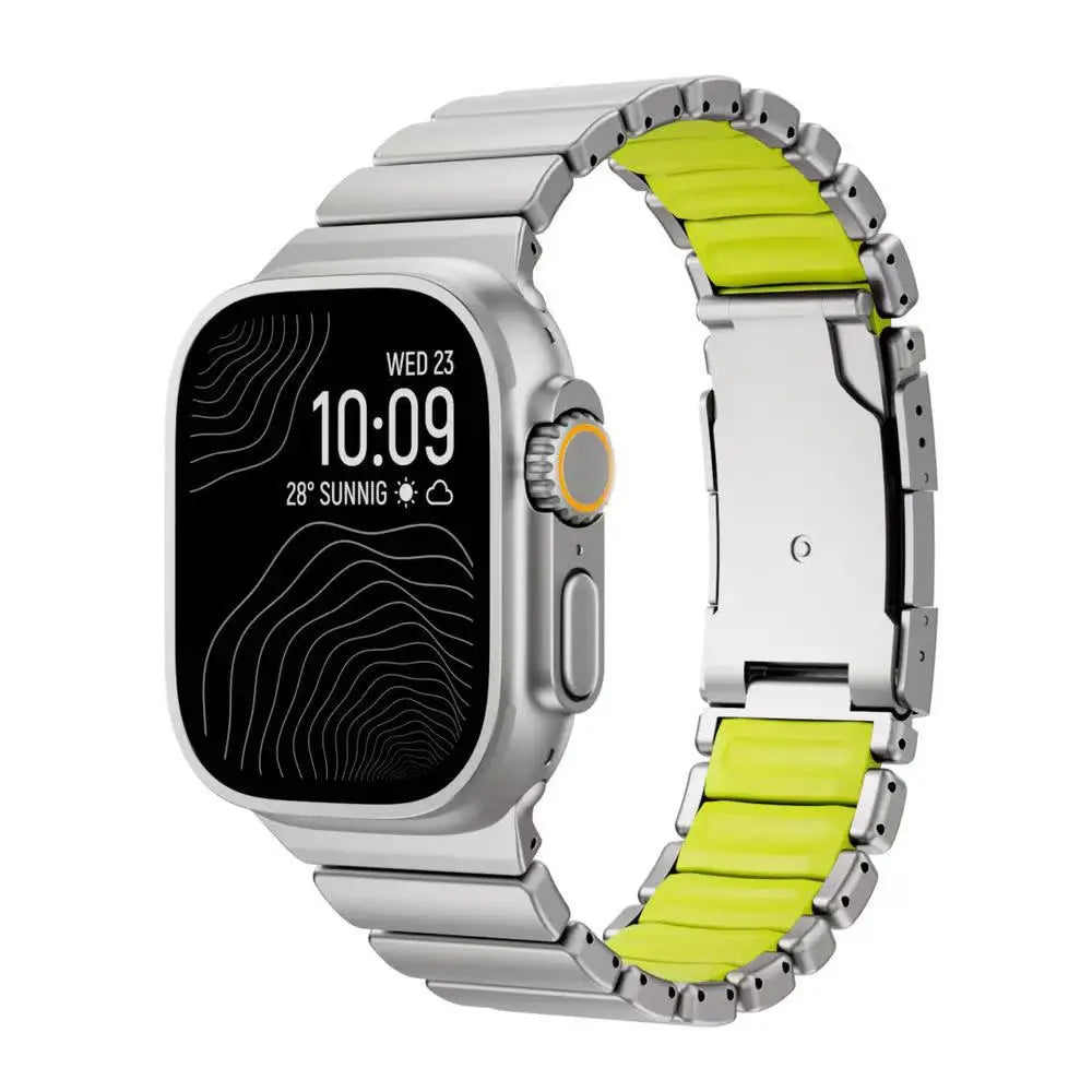 Titanium Silicone Magnetic Strap for Apple Watch Ultra 4/3/2 49mm Series 12/11/10 46mm Metal Band for Iwatch 9 8 7 45mm SE3 44mm