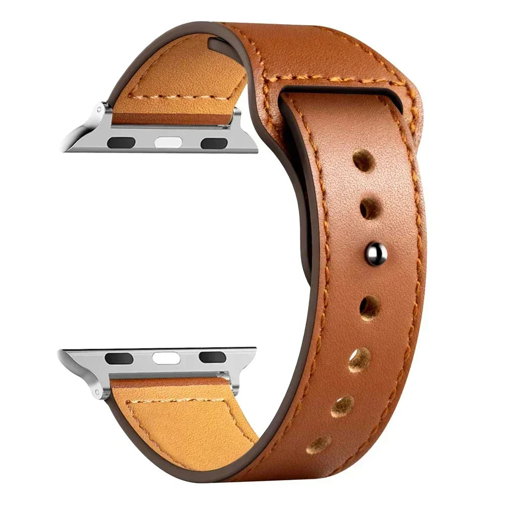 Leather band For Apple watch straps 41mm/45mm 42mm 46mm 40-44mm sport loop bracelet iWatch series 10 9 8 7 4 5 6 se Ultra 2 49mm
