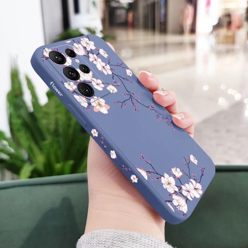 Plum Blossom Phone Case For Samsung Galaxy S25 FE S24 S23 S22 S21 S20 Ultra Plus FE S10 S9 S10E Note 20 ultra 10 9 Plus Cover