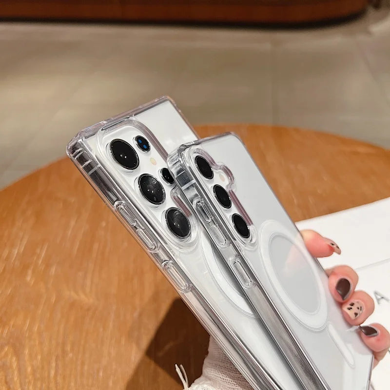 Magsafe Magnetic Case For Samsung Galaxy S25 S24 S23 S22 S21 FE Plus Ultra A16 A36 A56 A26 S25 edge 5G Shockproof Clear Cover