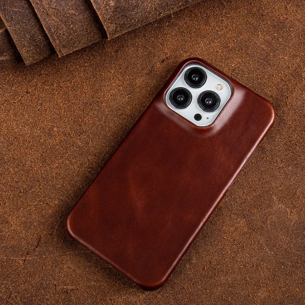 Oil Wax Luxury Genuine Leather Cover Case For Iphone 14 13 12 15 Pro Max 11 Case For Iphon Aesthetic Vintage Retro With 8 Colour