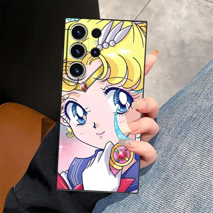 Sailor Chibi Moon Case for Samsung Galaxy S25 S10 S9 S24 Plus S21 FE S23 Note 20 8 9 10 S20 Ultra S26 Funda Phone Cover