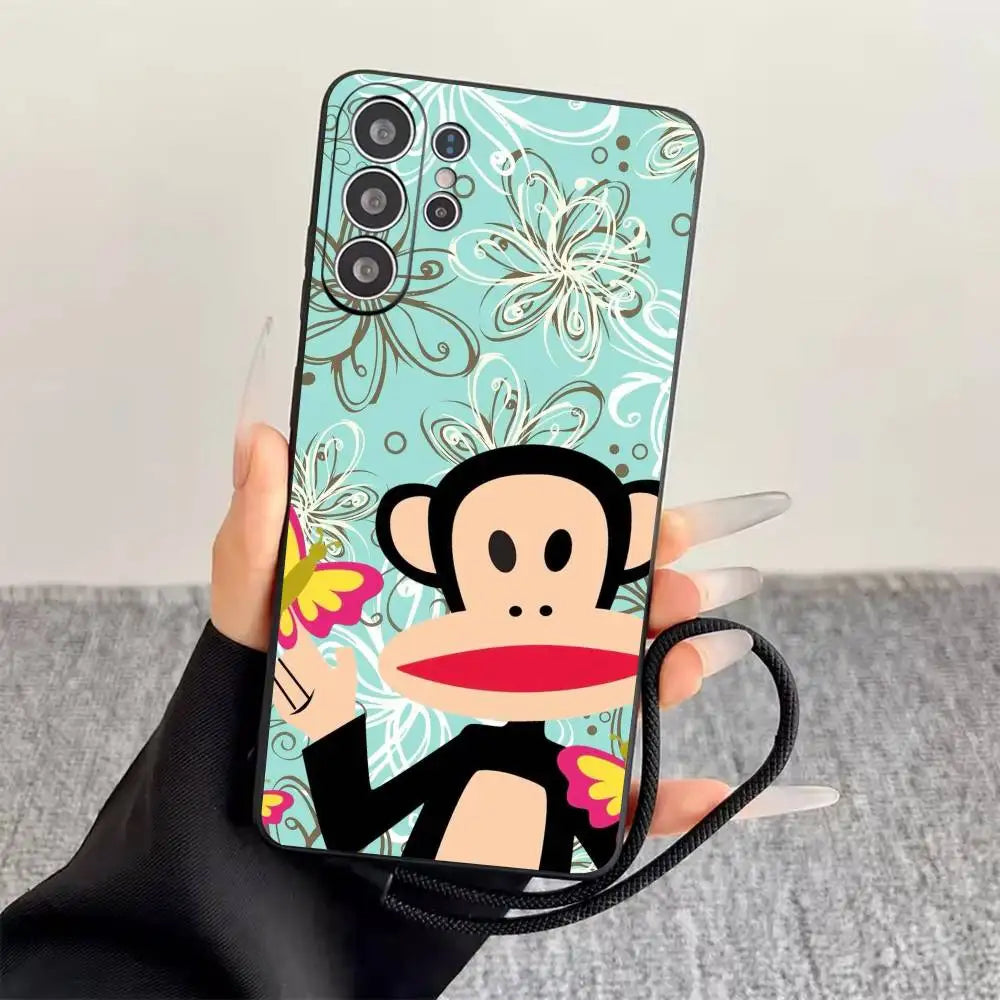 P-Paul Frank  Phone Case For Samsung S25,S24,S21,S22,S23,S30,Ultra,S20,Plus,Fe,Soft Silicone Black Cover
