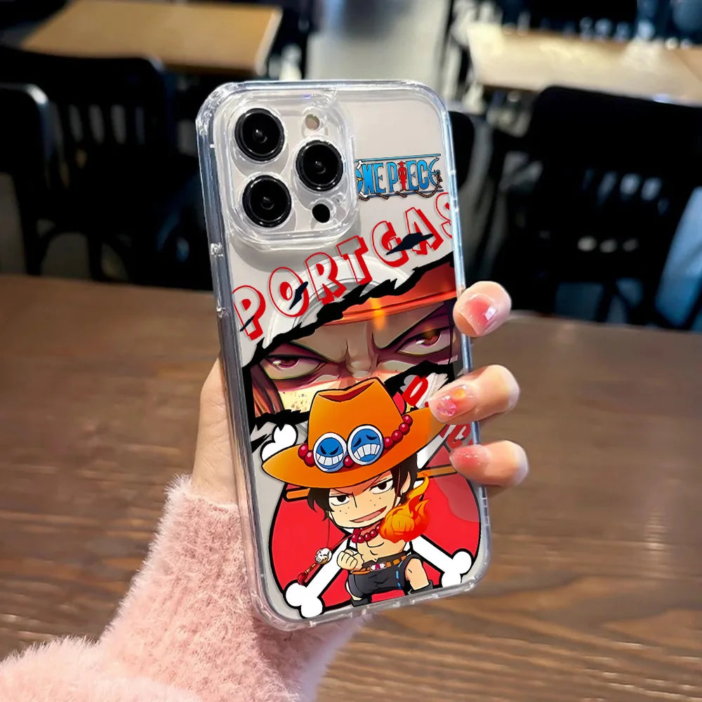HOT Anime Ones Pieces Magnetic Phone Case for iPhone 17 16 15 14 13 12 11 8 7 Air Plus Pro Max X XR XSMax Soft Clear Tpu Cover