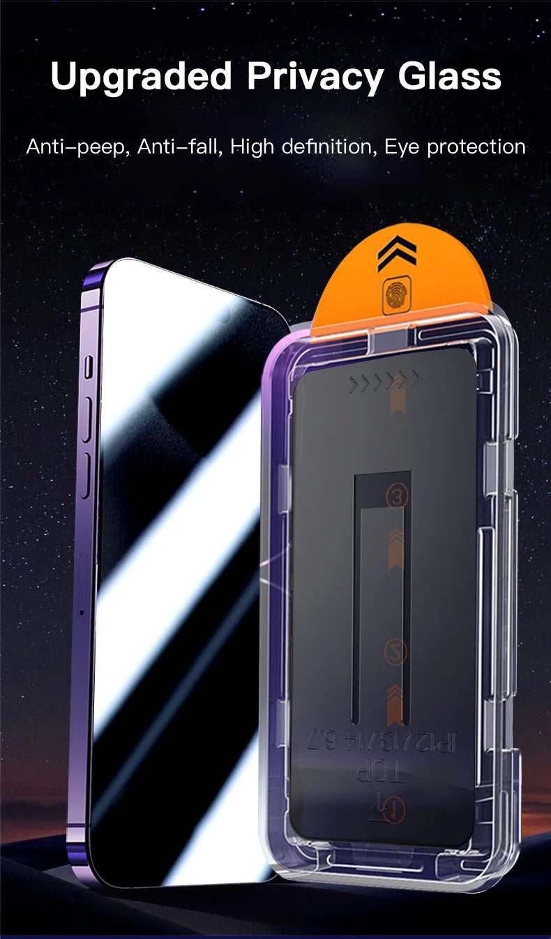1-10PCS Oleophobic Coating Privacy Screen Protector For iPhone 17 16 14 15 12 11 13 X XS Pro Max Air Mini Dust Free Installation