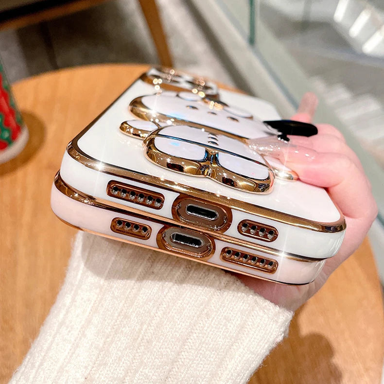 Mirror Plating Phone Holder Case For Samsung Galaxy S23 S20 S22 S21 S10 S9 S8 Note 10 20 8 9 Plus Ultra 5G S20 Fe Stand Cover