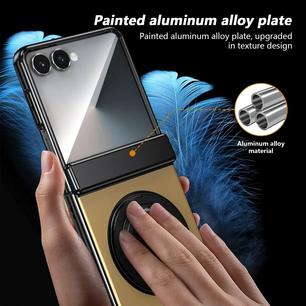 360° Rotating Ring Stand Magnetic Hinge Protective Phone Case for Samsung Galaxy Z Flip 8 7 FE 6 5 4 3 with Screen Film Cover