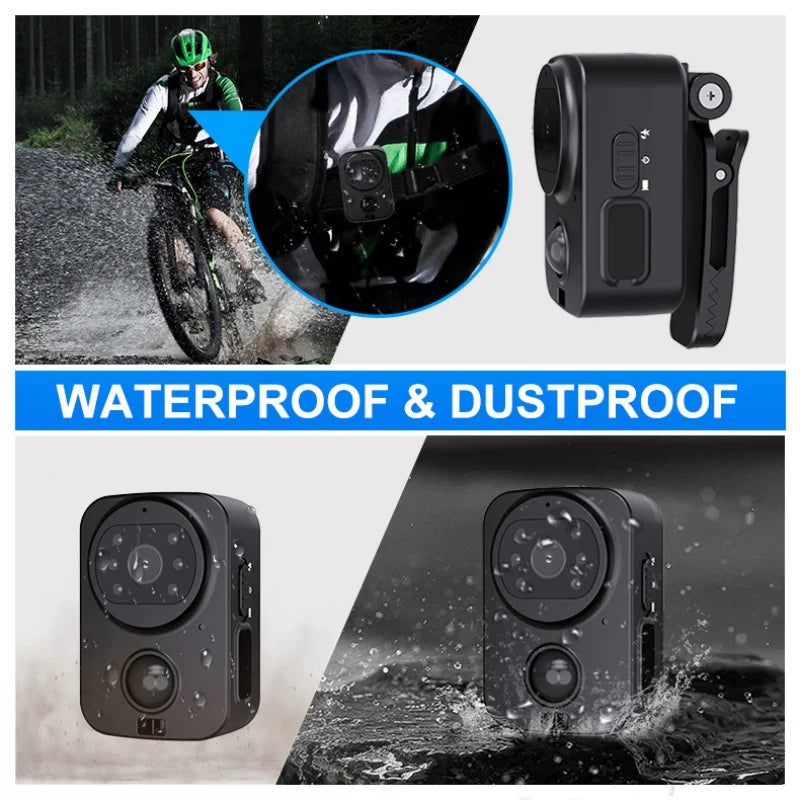 PD01 Waterproof Mini Camera Motorcycle and Bike Recorder Sport DV NO-APP Pocket PIR Small Police Security Wearable Body Worn Cam