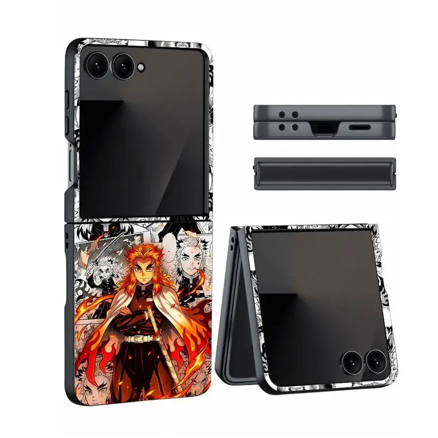 Case for Samsung Galaxy Z Flip8 ZFlip7 FE ZFlip4 ZFlip5 Z Flip 7 6 5 8 ZFlip3 ZFlip6 Phone Funda Anime D-Demons Slayers