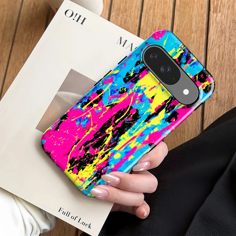 Fcicicase For Pixel 10 Pro XL Colorful Art Painting Phone Case For Google Pixel 10A 9 Pro 10 8 8A 7A 2 in 1 PC+TPU Matte Cover