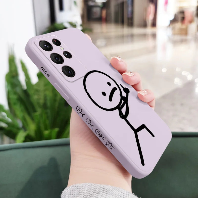 Line Man Phone Case For Samsung Galaxy S25 S24 S23 S22 S21 S20 Ultra Plus FE S10 Note 20 ultra 10 9 Plus Cover