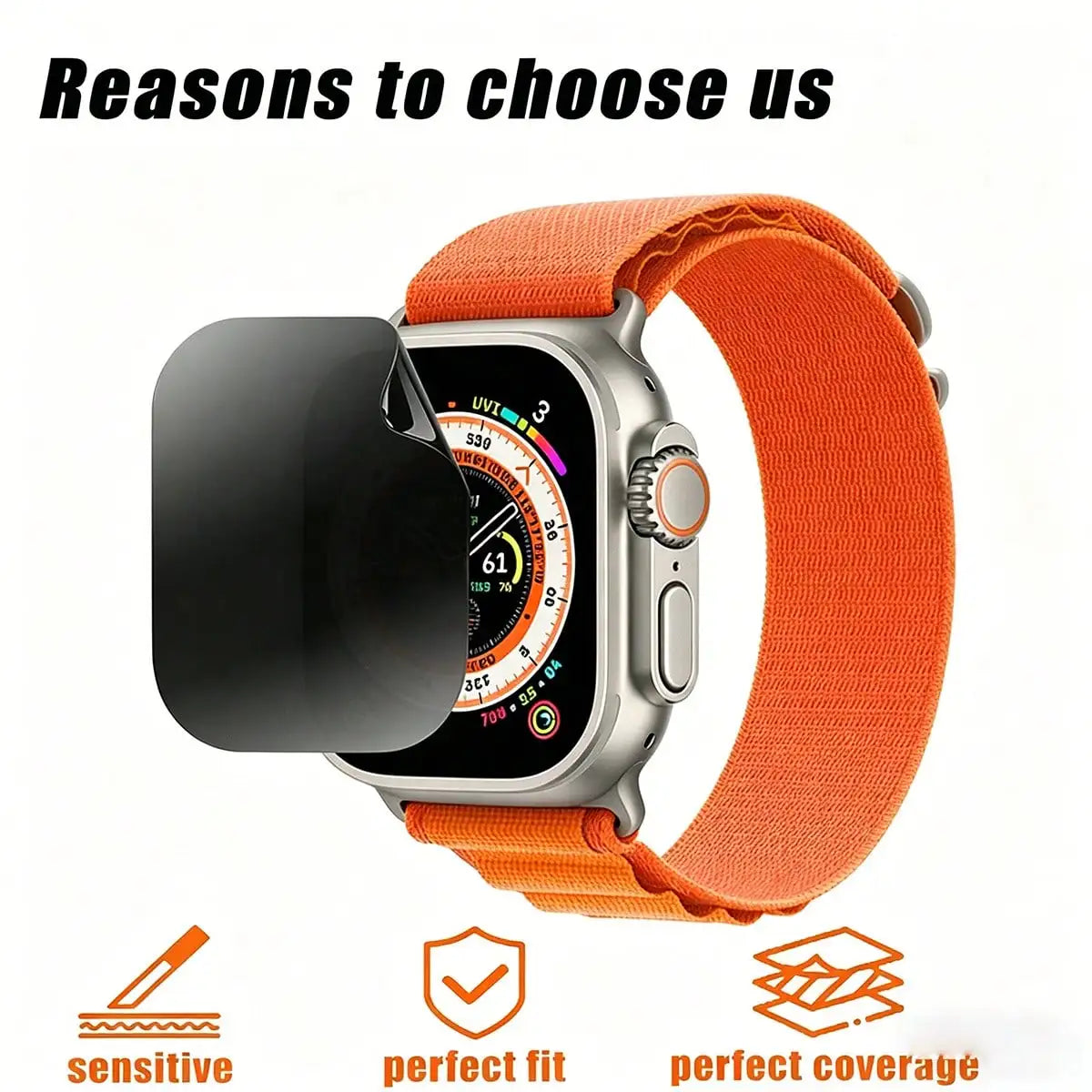 5Pcs Privacy Hydrogel Screen Protector For Apple Watch 49mm 46mm 45mm 44mm 42mm 40mm 38mm