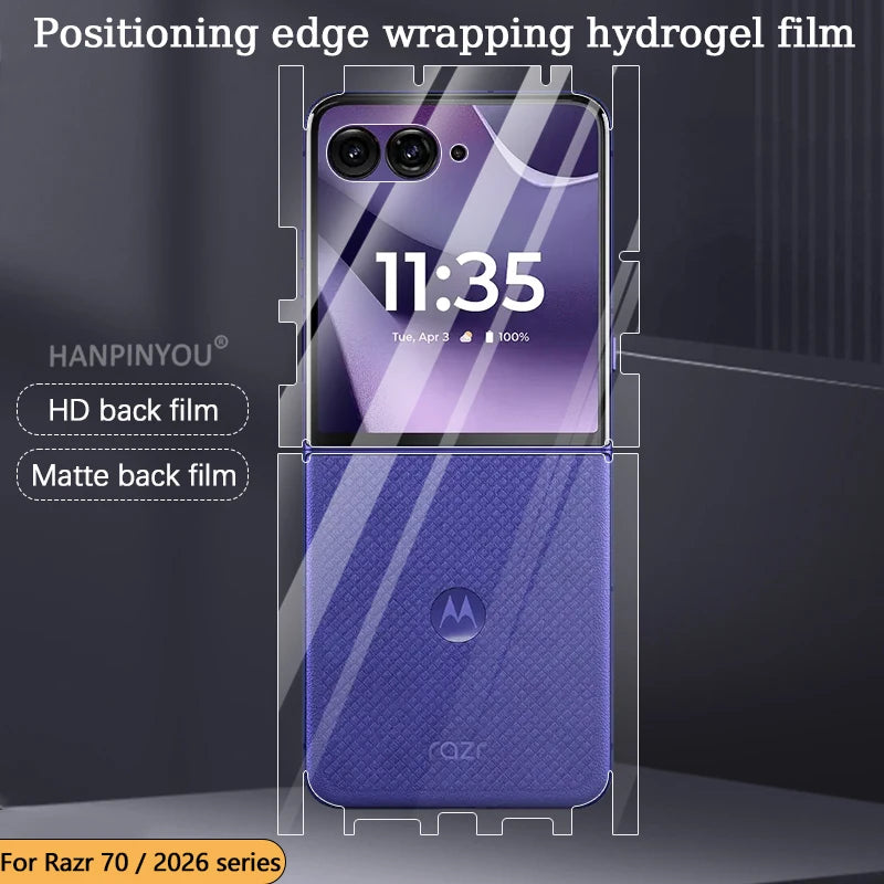 Positioning Wrap Side Edge Back Screen Protector For Motorola Razr 70 60 50 40 Ultra Pro 2025 Scratch Repair Soft Hydrogel Film