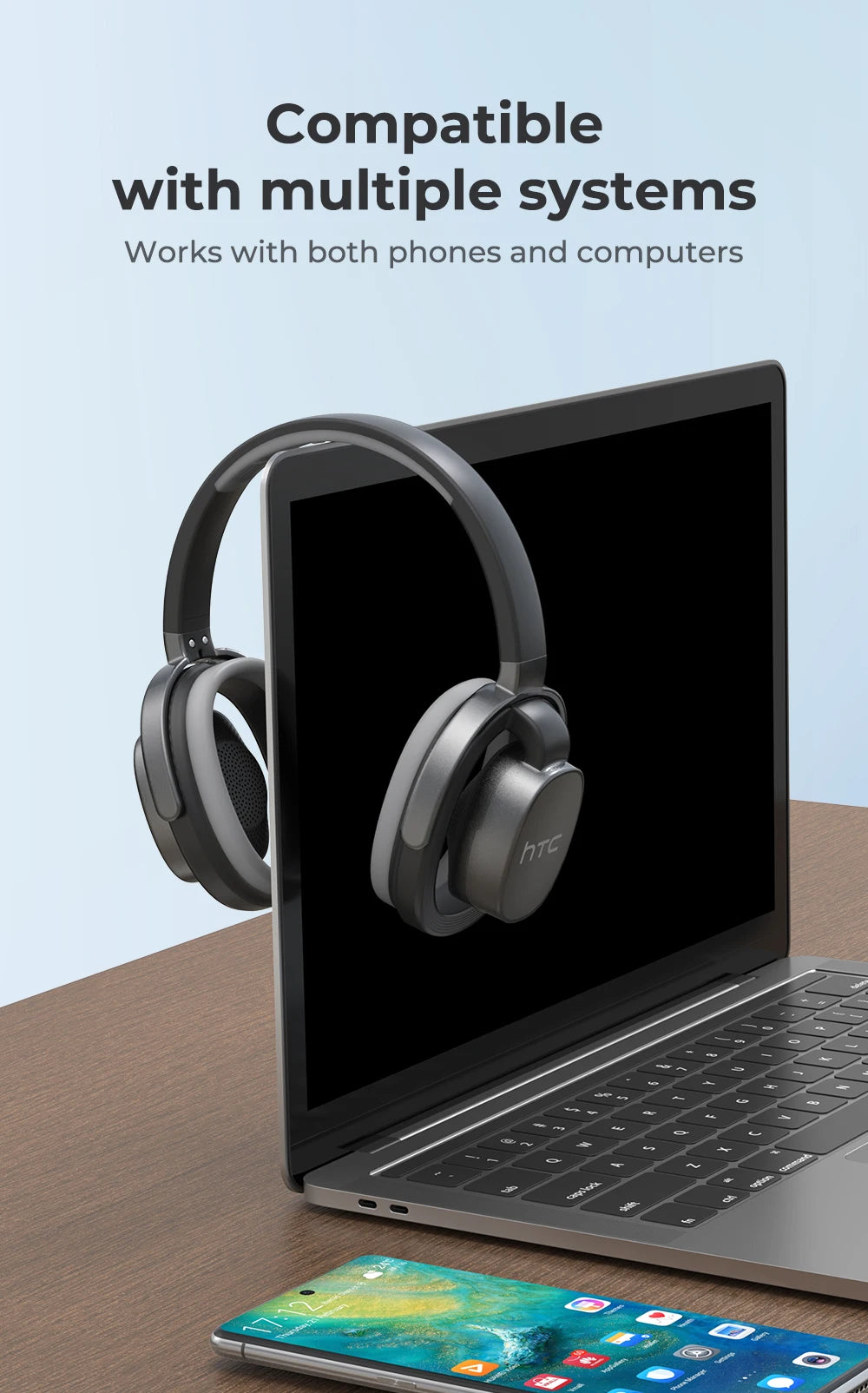 HTC HP07 Over-ear Headphones 134 Languages Translation Earphones Face-to-Face Translation Earphones Ultra-long Life Battery