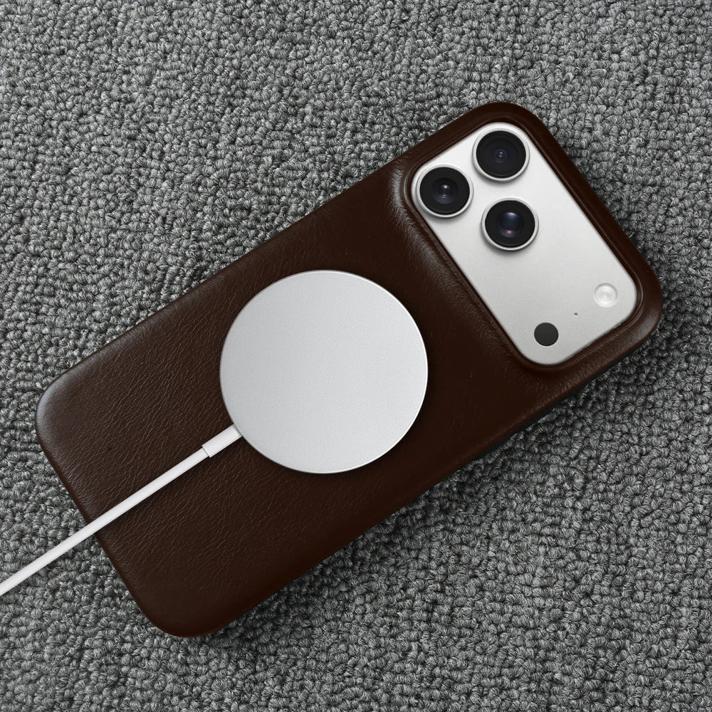 Luxury Genuine Leather Magnetic Phone Case For iPhone 17 Air 17e 16e 16 15 14 Plus 13 12 Mini 11 Pro Max For Magsafe Cover Funda