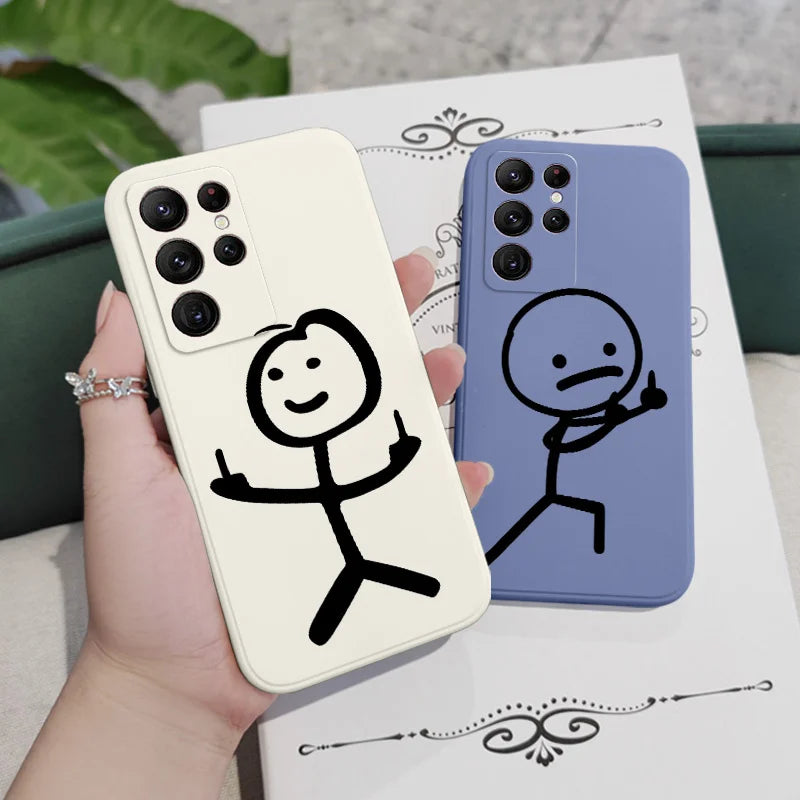 Line Man Phone Case For Samsung Galaxy S25 S24 S23 S22 S21 S20 Ultra Plus FE S10 Note 20 ultra 10 9 Plus Cover
