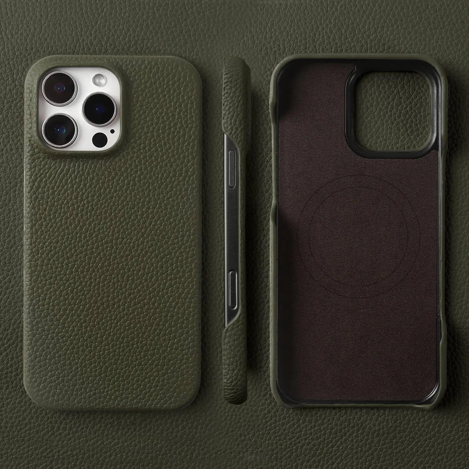 Premium Magnetic Genuine Leather Case For iphone 16 Pro Max 15 14 13 12 11 Wireless Charge Magnet Magsafe Cover Shockproof Coque
