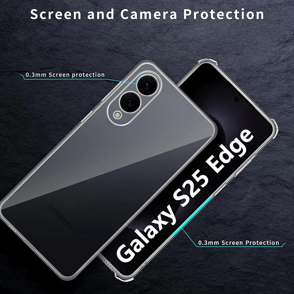 Full Camera Cover Protection Silicone Soft Case For Samsung Galaxy S25 Edge S24 S23 S21 S20 FE S22 Ultra Plus Ultra Thin Cover