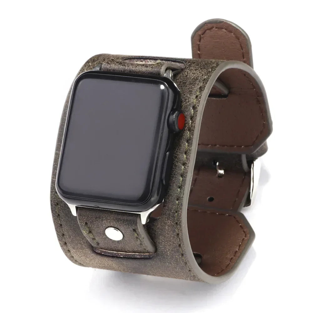 Leather bracelet for apple Watch band 46mm 42mm 44mm 40mm 41mm 45mm ultra 2 49mm watchband iwatch series 10 9 8 7 4 5 6 Se strap