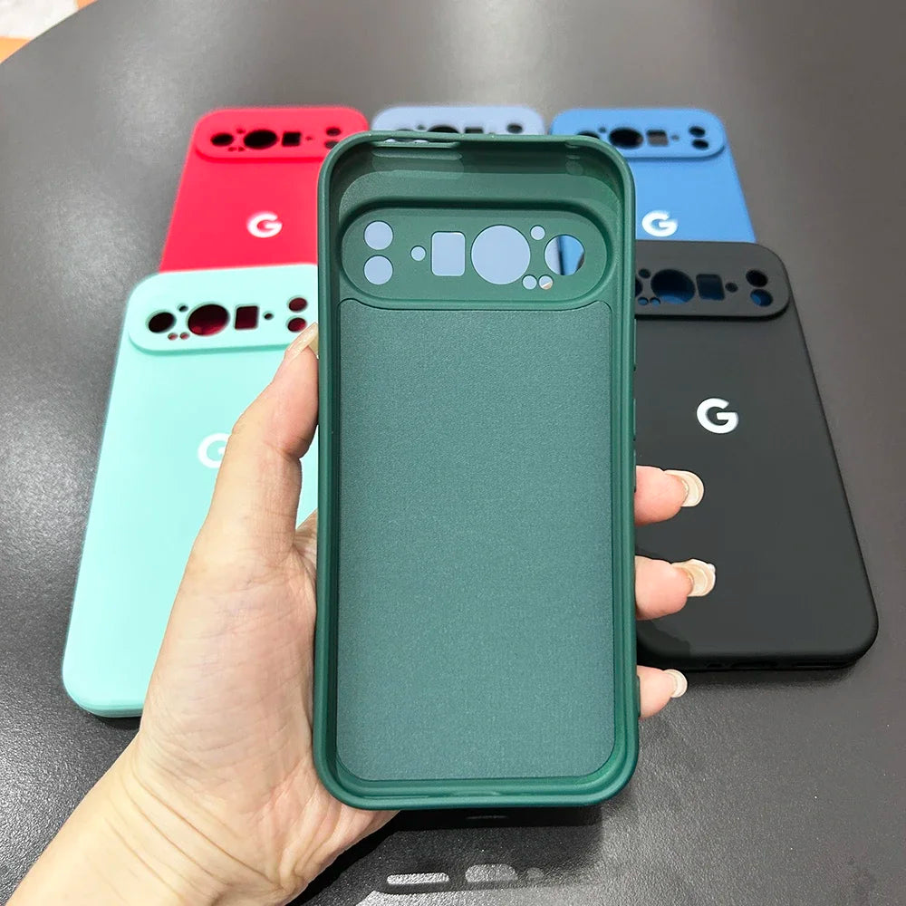 For Google Pixel 10 9 9a 8 8Pro 8a 7 7Pro 7a Case Liquid Silicone Cover for Pixel 9ProXL 6 6Pro 6a 5 5a Shockproof Plain Cover