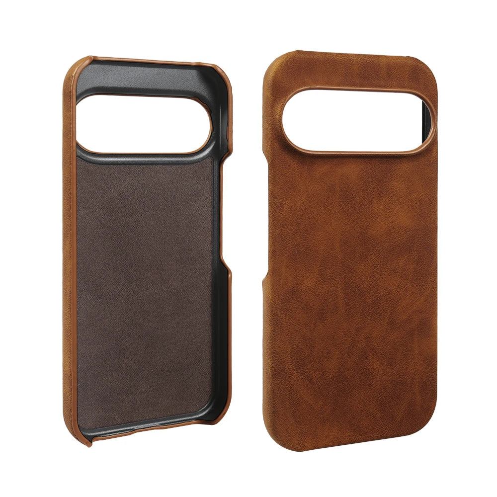 Skin Leather Phone Case For Google Pixel 10A 10 9 Pro XL 9A 8 8A 7 7A 6 6A 5 5A Hard PC Back Cover Cases Shockproof Fundas Coque
