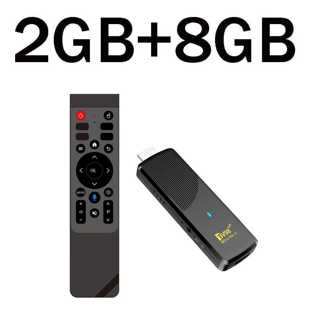 TV Stick Player New TV98 ATV X10 HD 8K 4K Android 14 Smart Media Player RK3518 Quad Core Chip Dual Wifi 5G 4G Voice Remote IPTV