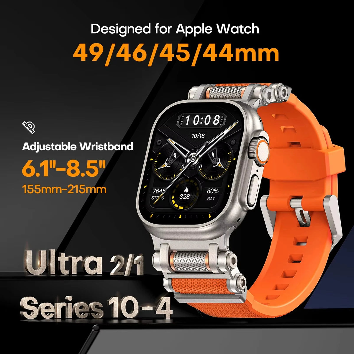 Sports Rubber Band for Apple Watch Ultra 4 3 2 49mm 46mm 45mm 44mm Strap for IWatch Series 12 11 10 9 8 7 SE 6 5 Luxury Bracelet