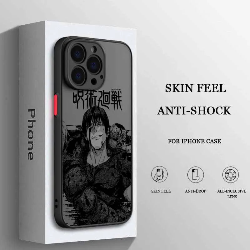 Jujutsu Kaisen Fantasy Anime Cover For iPhone 17 16E 16 15 14 13 12 Mini Pro Max Plus Frosted Translucent Soft Capa Phone Case