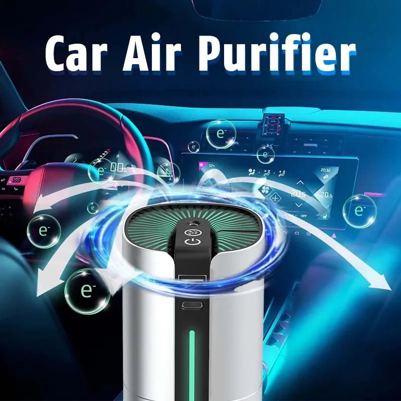 Ozone Negative Ion Anion Smoke Activated Carbon Ionic Uv Hepa Filter Ionizer Vehicle Portable Car Air Cleaner Purifier