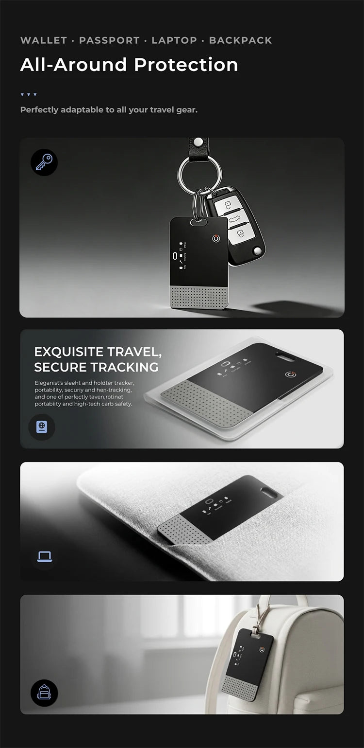 Ultra Thin Smart Tracking Card Wallet Tracker Rechargeable Dual System Item Finder for Apple Find My & Android Find Hub Device