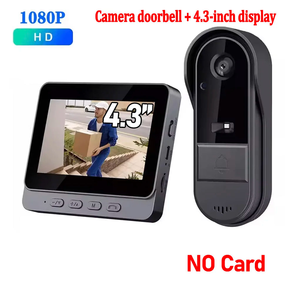 Waterproof Smart 2.4G Wireless Doorbells Video Intercom Camera Inteligente Night Vision 4.3inch Screen For Security Home