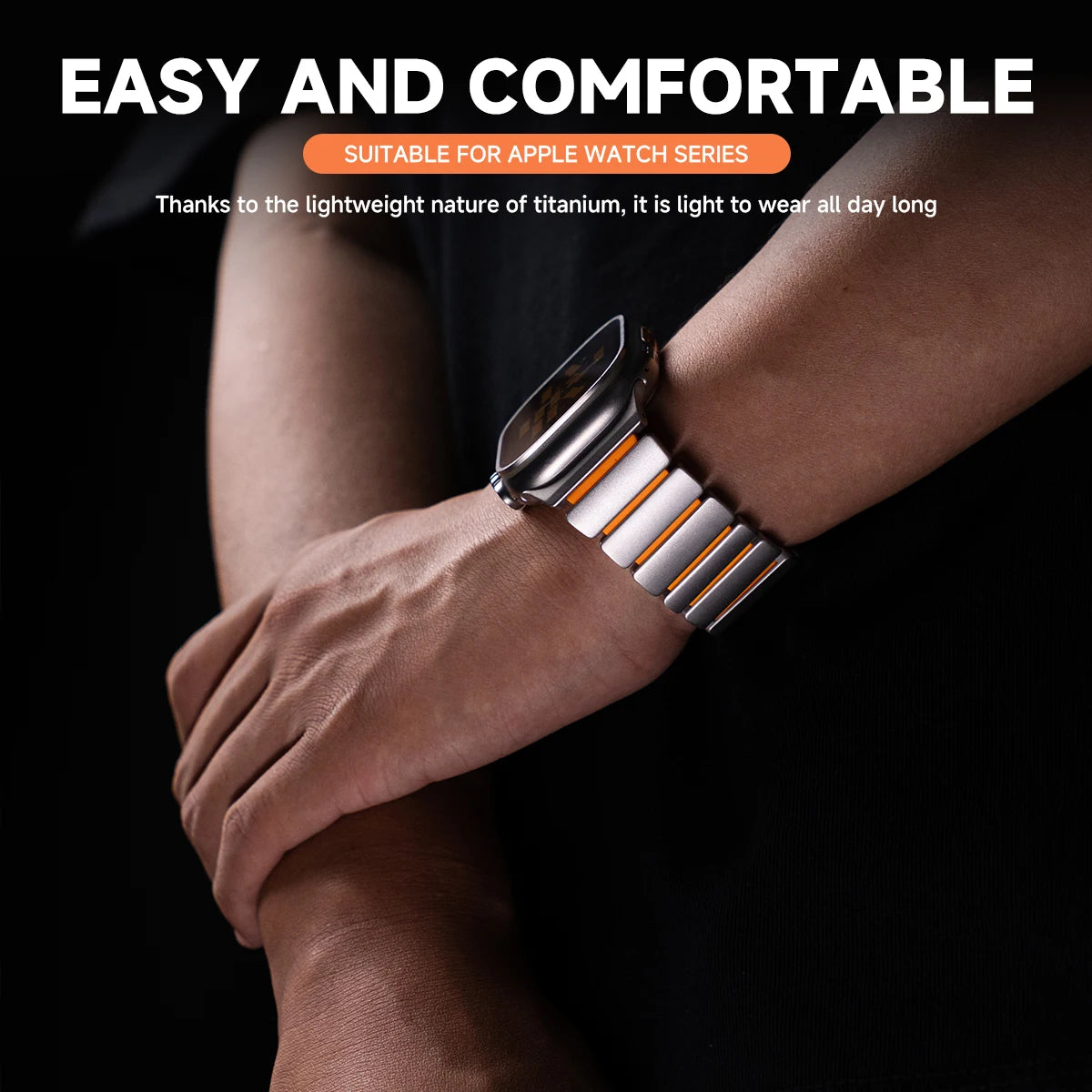 Titanium Silicone Magnetic Strap for Apple Watch Ultra 4/3/2 49mm Series 12/11/10 46mm Metal Band for Iwatch 9 8 7 45mm SE3 44mm