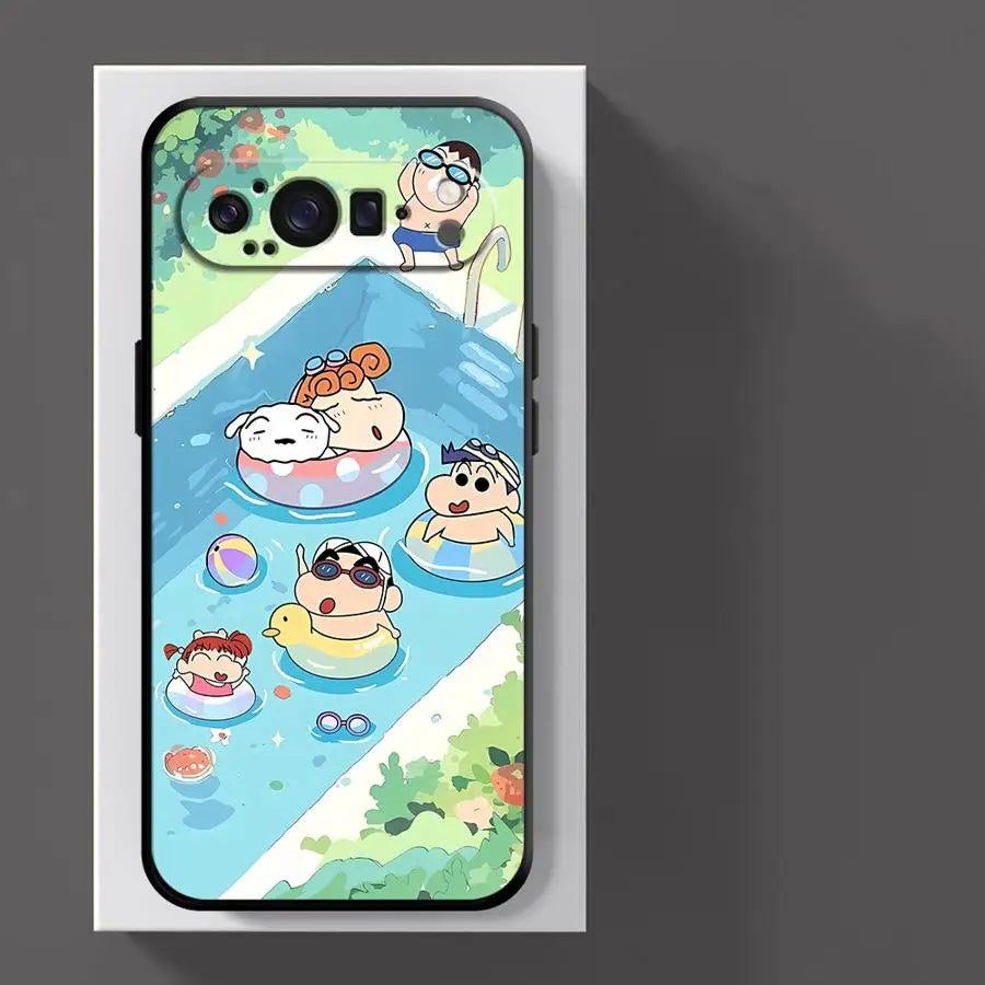 Cute Crayons Shinchan Funda Phone Cover Case for Google Pixel 10A 8a 6a 9a 6 7 8 Pro 10 9 Pro XL 7a
