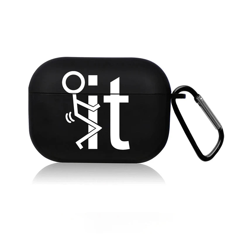 Creative Line Cute Black Earphone Case for AirPods Pro 3/Pro 2 /Pro/4 /3 /1or2 Headset Protective Cover Cute Cartoon Simple Case