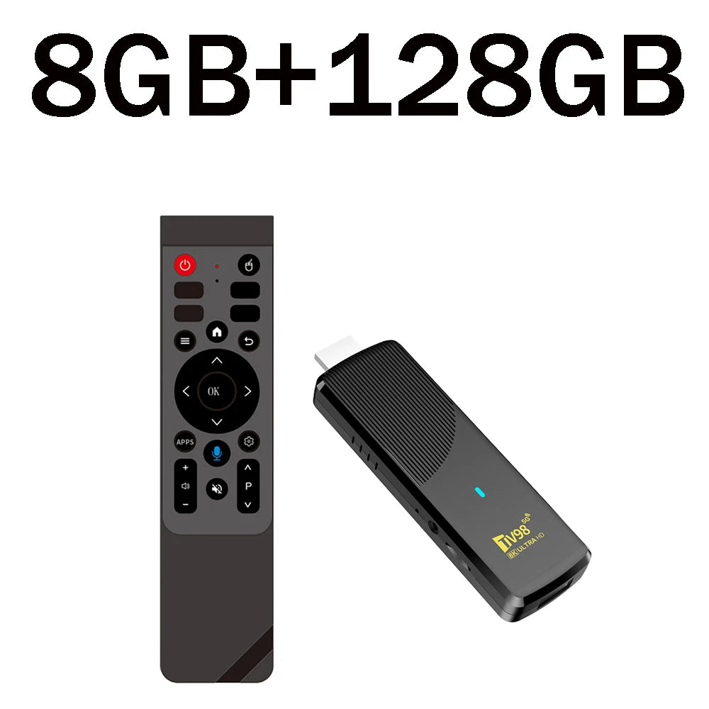 TV Stick Player New TV98 ATV X10 HD 8K 4K Android 14 Smart Media Player RK3518 Quad Core Chip Dual Wifi 5G 4G Voice Remote IPTV