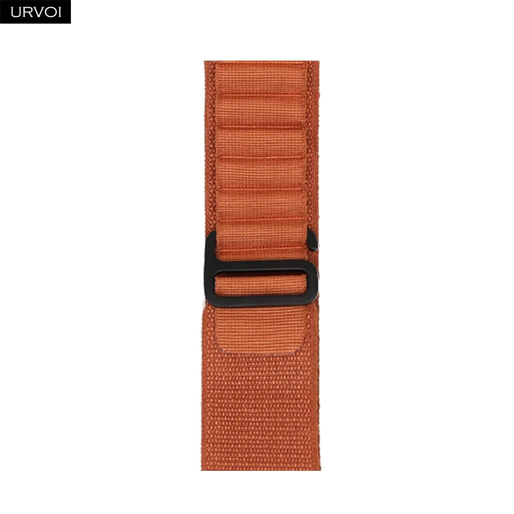 URVOI Alpine Loop for Apple Watch Ultra 4 3 2 Band Series 12 11 10 SE Black G-Hook Closure Woven Strap Polyester for iWatch 49mm