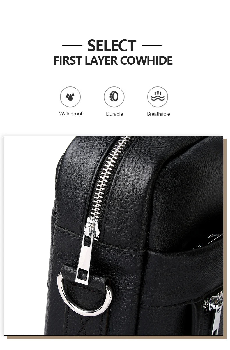SCHLATUM Genuine Leather Briefcases Hard For Men Luxury Handbags Laptop Briefcase Bags 15 Inch Office Bussiness Computer Bag