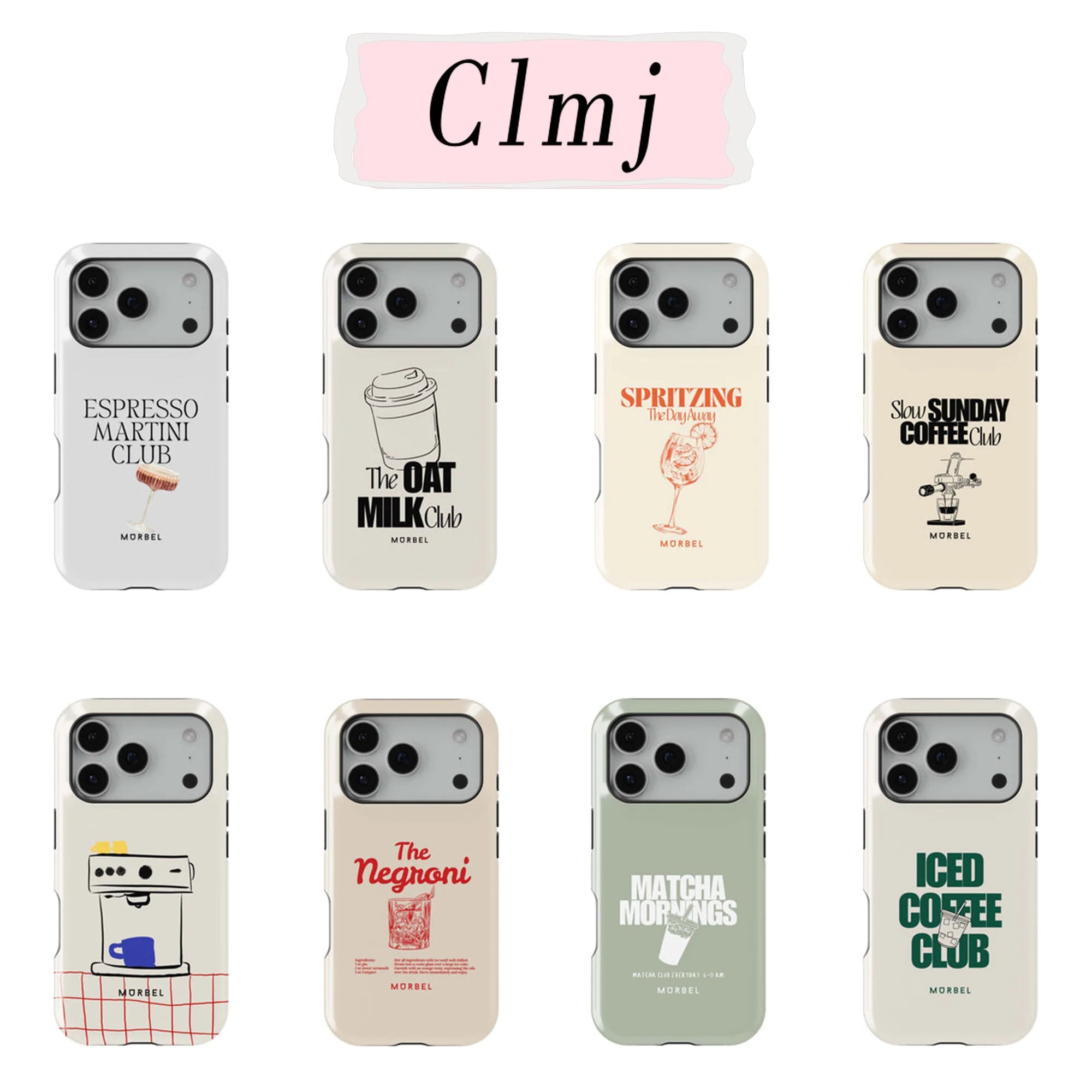 Luxury Clmj coffee Phone Case for iPhone 17 17e 16e 16 15 14 13 12 11 X XS XR XSMAX 7 8 Air Pro Max Plus Double-layer Back Cover