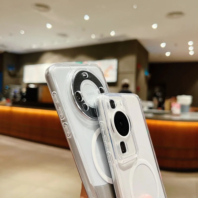 Transparent Magnetic For Magsafe Case For Samsung A14 A15 A16 A23 A25 A34 A35 A52 S26 S25 S24 S23 S22 S21 S20FE Plus Ultra Cover