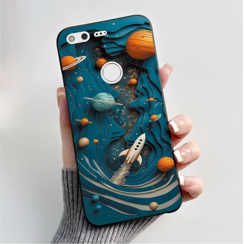 For Google Pixel XL Case Luxury Fashion Butterfly Flowers Black Soft TPU Silicone Back Cover For Google Pixel 1 1XL Phone Cases