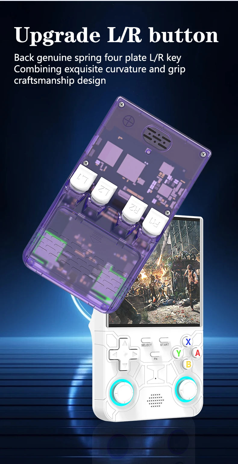 R36 Ultra Console Portable Retro Game 4‘’ IPS Screen Handheld Game Players Emulator Pocket Video Player 64G/128G