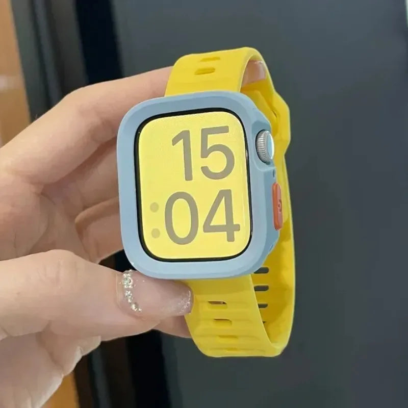 Silicone Case+Strap for Apple Watch Ultra3 49mm Series 11/10 42mm 38 44mm 40mm 45mm 41mm Bracelet Cover for iWatch Series 8 9 7