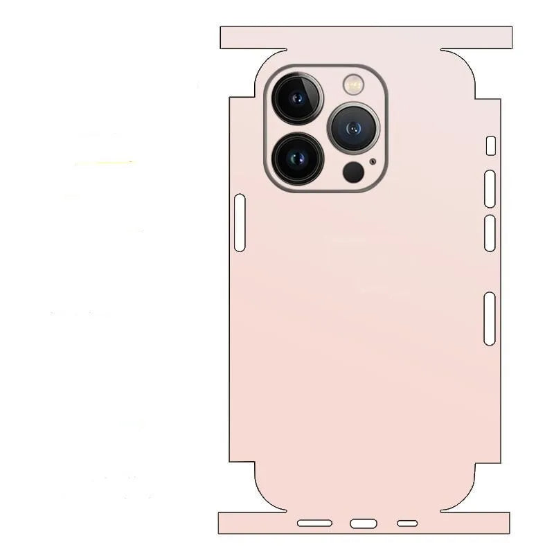 Sticker for iPhone 14 13 12 11 15 Pro XS Max XR X Plain Color Back Screen Protector  Wrap with Border Skin Stickers